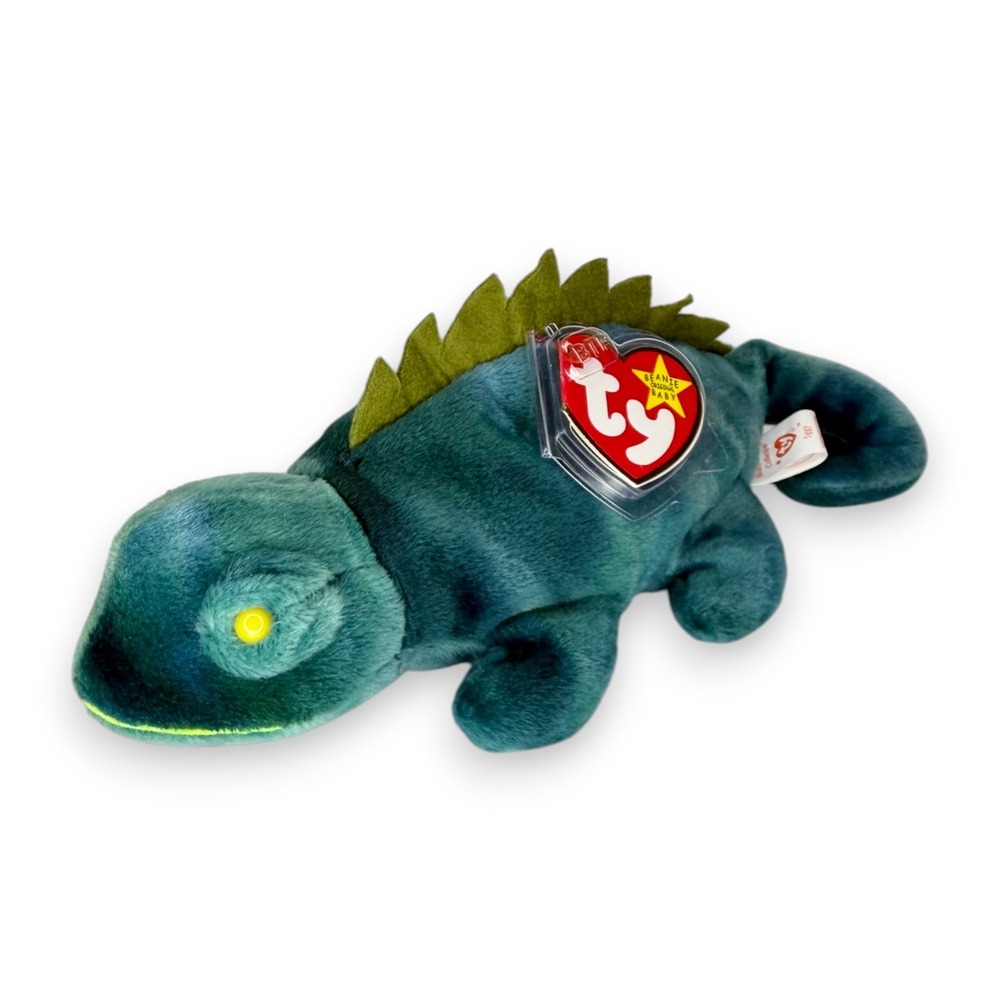 Iggy the Green Chameleon | Jungle Color Changer | Mint Heart Tag TY Beanie Baby